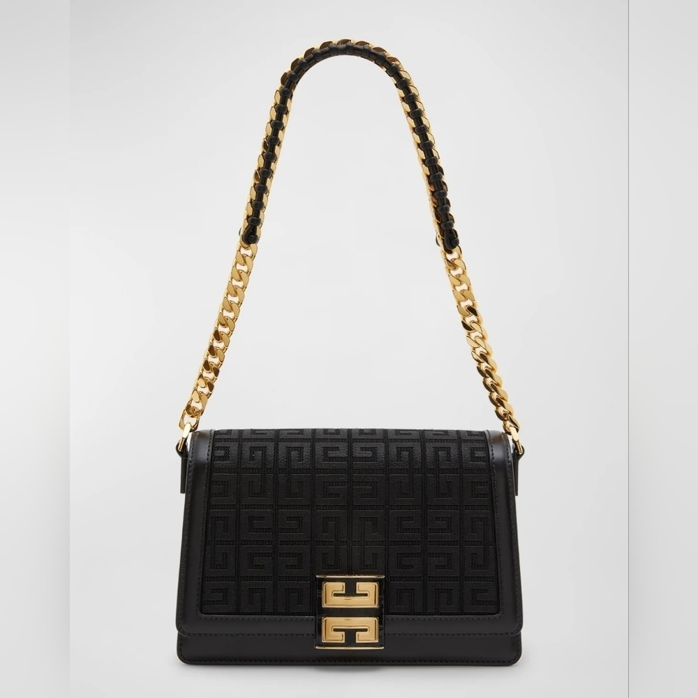 New Givenchy Embroidered Fabric and Leather Chain Medium Bag - Picture 2 of 14